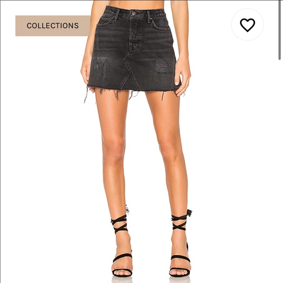 Grlfrnd Eva black denim hotel California skirt 25 - Picture 2 of 12